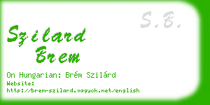 szilard brem business card